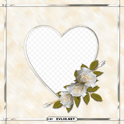 Beautiful Transparent Heart Frame With White Roses PNG Images With Clear Alpha Channel Broad Assortment