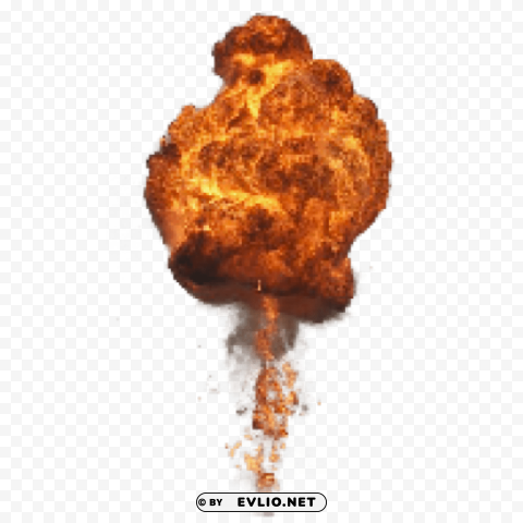 Big Explosion With Fire And Smoke PNG Image Isolated with Transparency