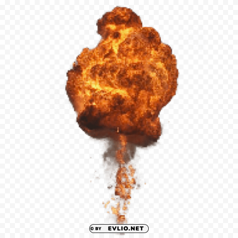 big explosion with fire and smoke Transparent PNG image