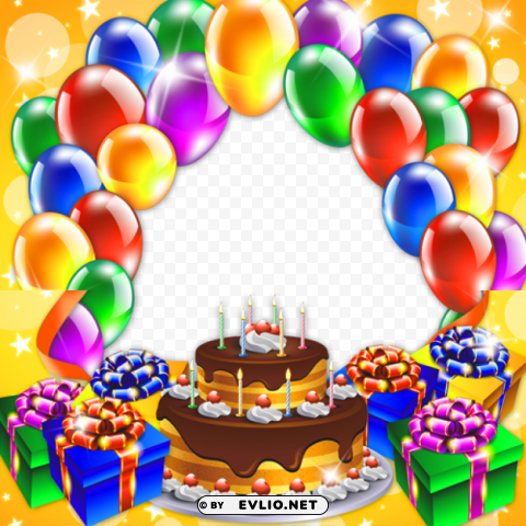 birthday cake with photo frame PNG Graphic with Transparent Isolation PNG transparent with Clear Background ID 64472885