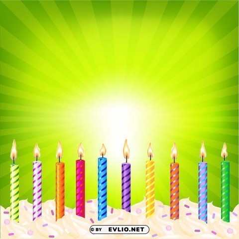 birthdaywith candles Transparent PNG Image Isolation