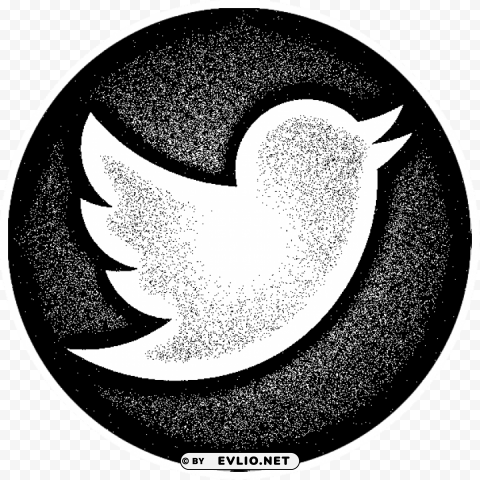 black and white twitter logo jpg PNG Graphic Isolated with Transparency