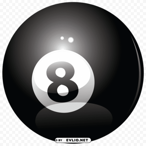 black billiard ball eight vector Free PNG