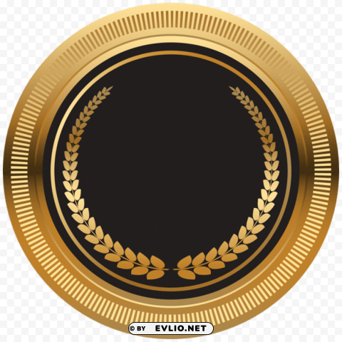 Black Gold Seal Badge PNG Images With Cutout