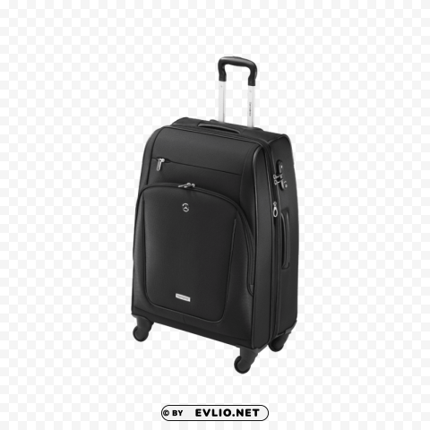 black luggage Isolated Subject with Clear PNG Background