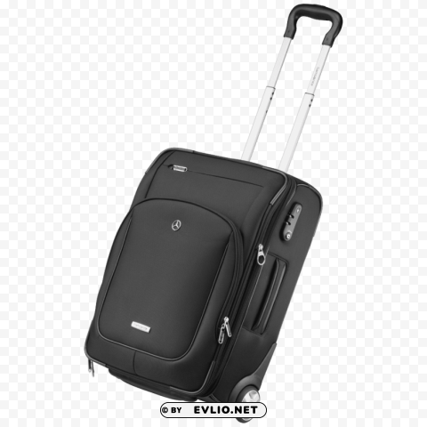 black luggage PNG artwork with transparency