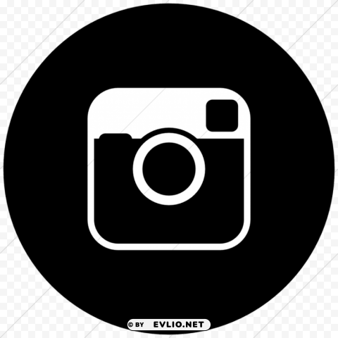 black round instagram logo Isolated Artwork on Clear Transparent PNG