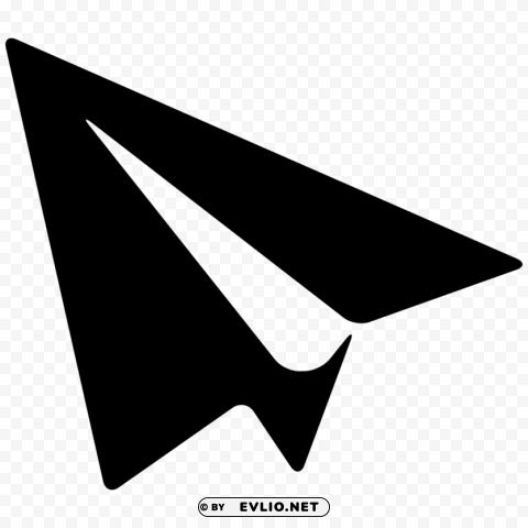 black shape paper plane PNG images with alpha channel selection clipart png photo - 8931449e