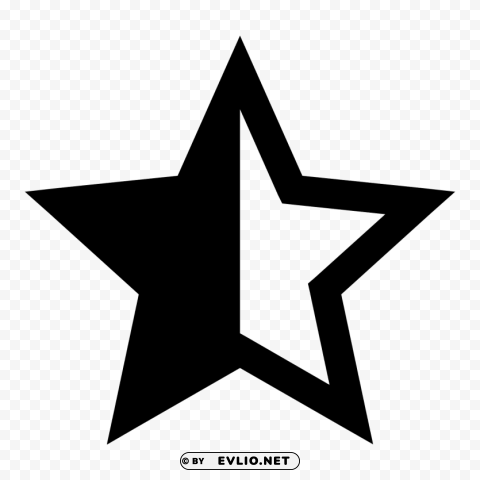 black star Isolated Character in Clear Background PNG