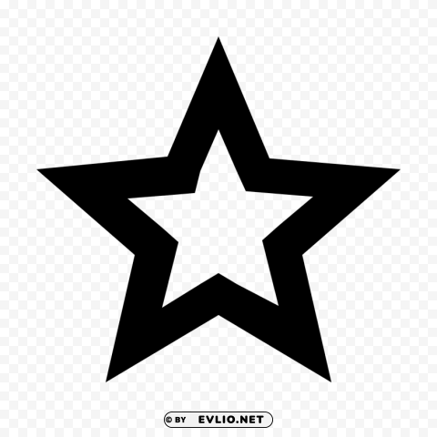 black star Isolated Character on Transparent Background PNG