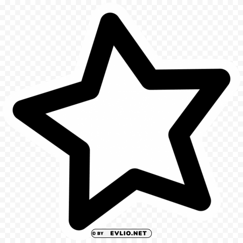 Black Star Isolated Character On Transparent PNG