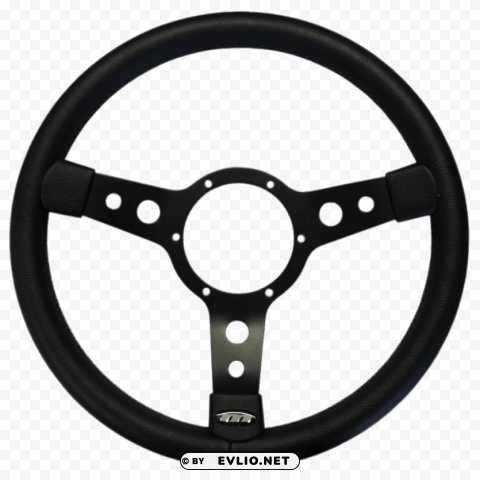 black steering wheel Isolated Character with Transparent Background PNG