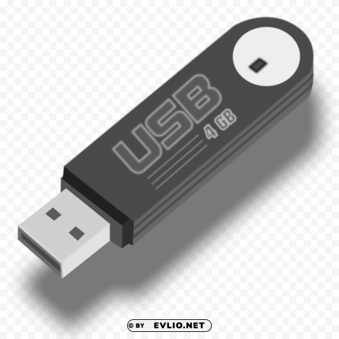 black usb flash drive PNG Image with Transparent Background Isolation