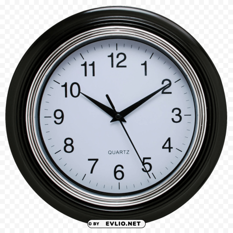 Black Wall Clock Transparent Background Isolation of PNG