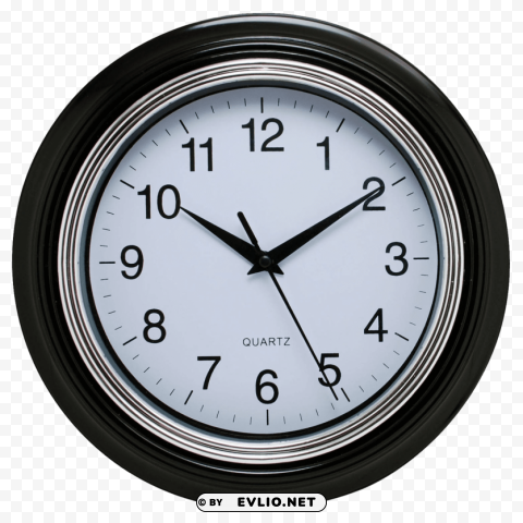 Transparent Background PNG of black wall clock i PNG graphics with transparency - Image ID dc15451e