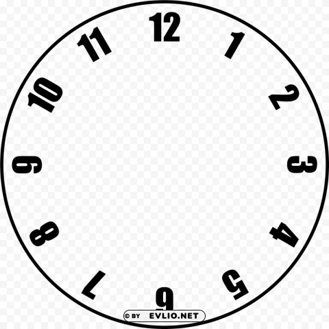 blank clock template Isolated PNG Object with Clear Background