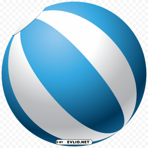 Blue Beach Ball Transparent Isolated PNG Graphic With Transparency