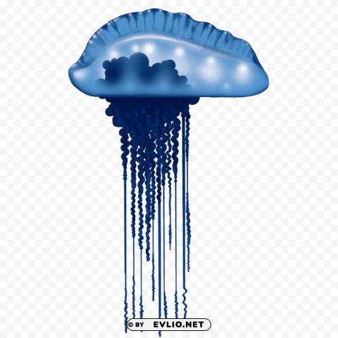 blue bottle jellyfish photo Clear Background PNG Isolated Design