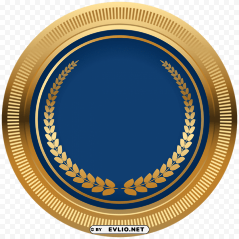 Blue Gold Seal Badge PNG Images For Personal Projects