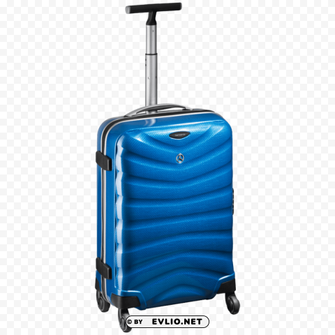 blue luggage PNG clip art transparent background