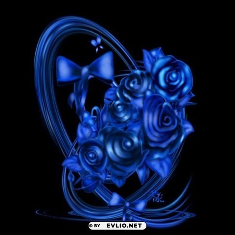 Blue Roses Gr Isolated Character On Transparent Background PNG