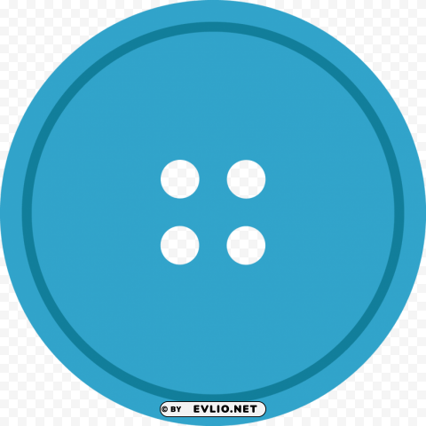 blue round cloth button with 2 hole Transparent Background Isolation in PNG Format