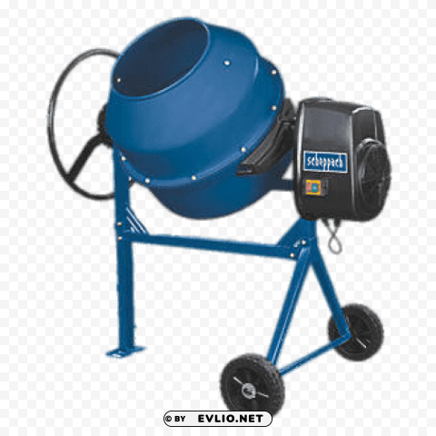 blue scheppach cement mixer PNG Isolated Subject on Transparent Background