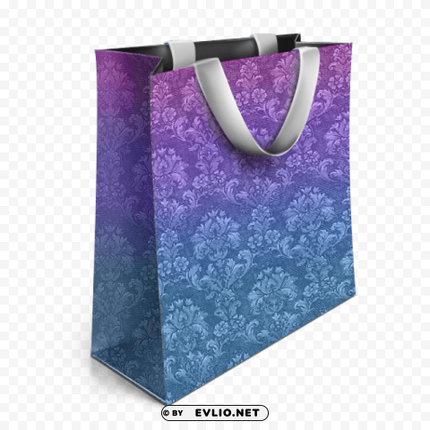 blue shopping bag PNG clipart with transparency