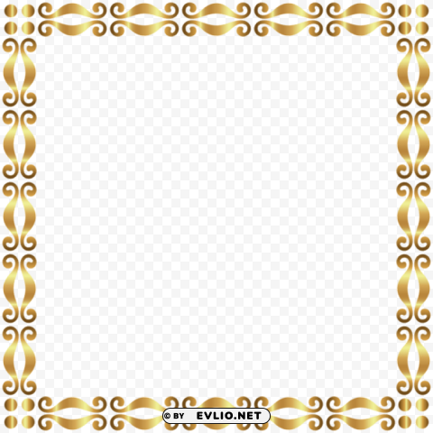 border frame gold Transparent Background PNG Isolated Item