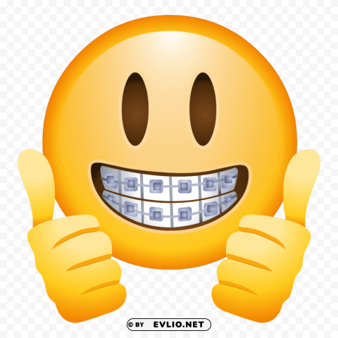 braces face emoji PNG graphics