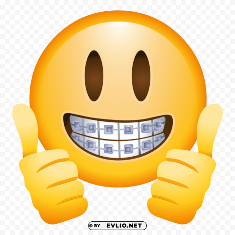 Braces Face Emoji PNG Graphics