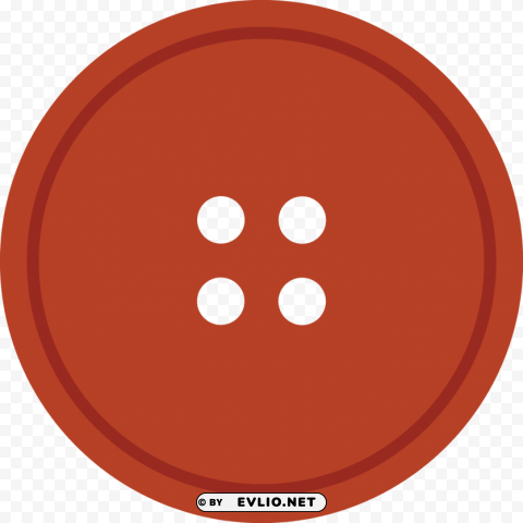 bright rediant round cloth button with 4 hole Transparent Background Isolation in HighQuality PNG