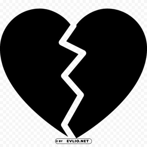 broken heart black and white PNG images without subscription