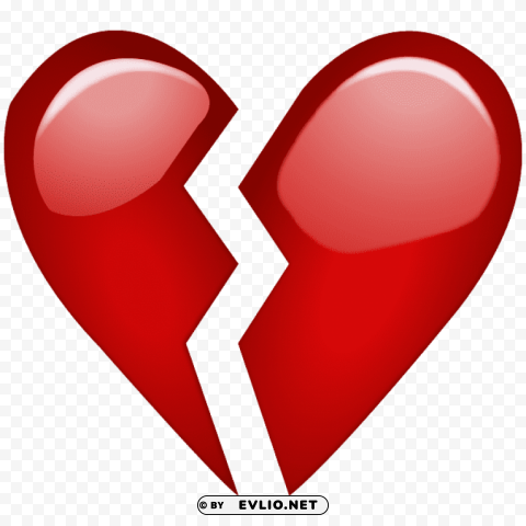 broken red heart emoji PNG with transparent background free