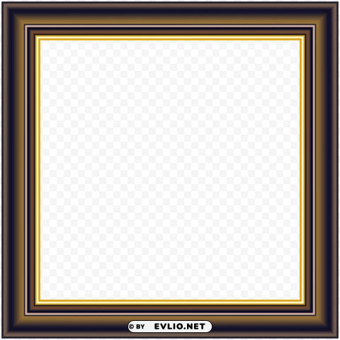 brown gold deco frame Isolated Item with Clear Background PNG