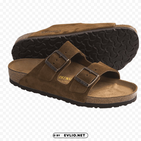 brown suede sandal PNG with clear background extensive compilation