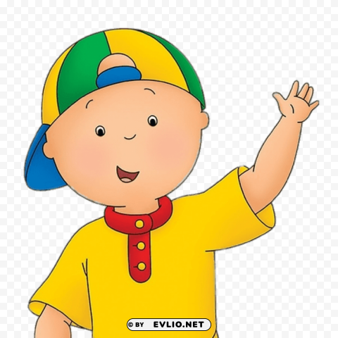 caillou waving PNG Graphic with Transparency Isolation