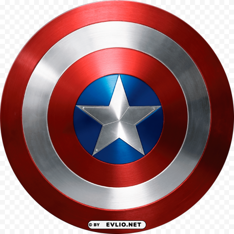 captain america photorealistic shield Isolated Illustration with Clear Background PNG