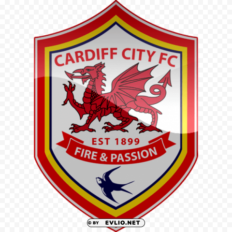 cardiff city fc football logo PNG Image with Isolated Graphic