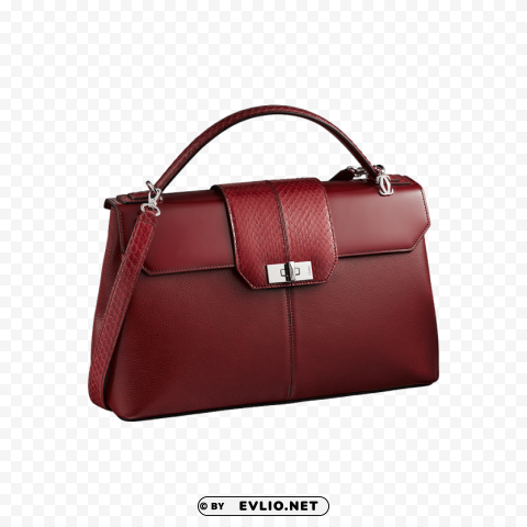 cartier red women hand bag Isolated Design in Transparent Background PNG