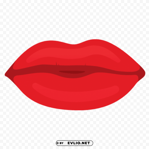 cartoon lips red Clear Background Isolated PNG Illustration