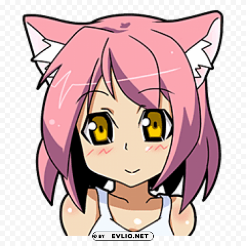 cat girl close up Isolated Item on Transparent PNG