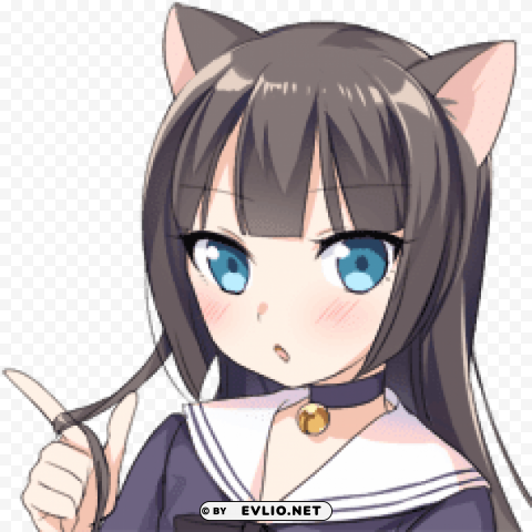 cat girl face Isolated Item on Transparent PNG Format