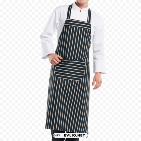chaud devant bib apron with front pocket Clean Background Isolated PNG Image