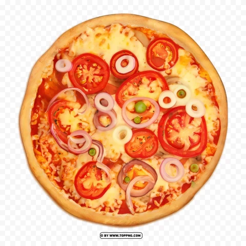 Cheesy And Tomato Pizza Top View PNG Files With Transparent Canvas Extensive Assortment