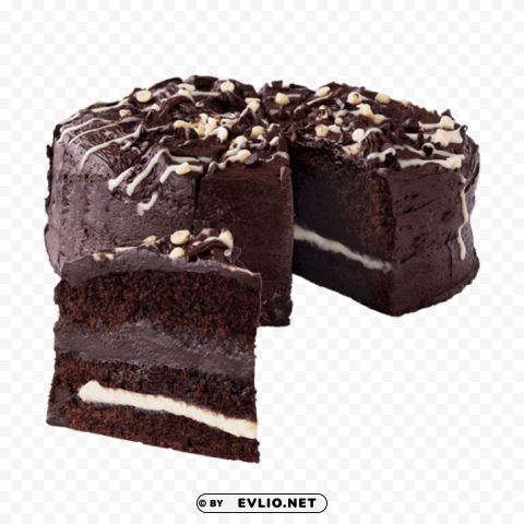 chocolate cake Transparent PNG Isolated Subject Matter