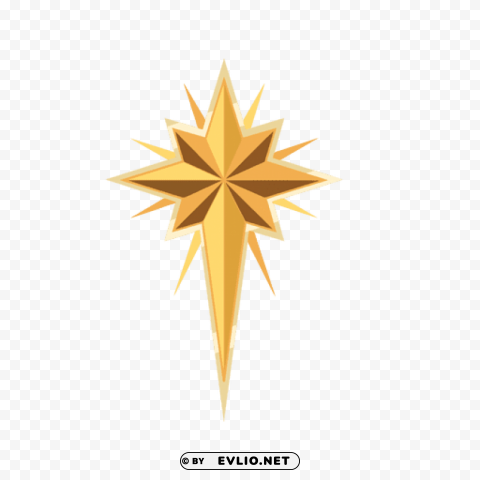 christmas gold star PNG Isolated Design Element with Clarity