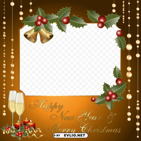Christmas Transparent Brown Frame PNG Images With Clear Cutout