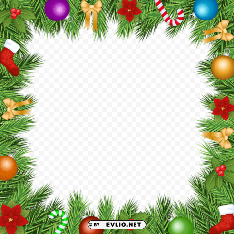 christmas transparent frame border PNG Image with Isolated Subject