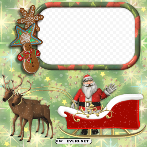 christmas santaframe Transparent Background PNG Isolated Art